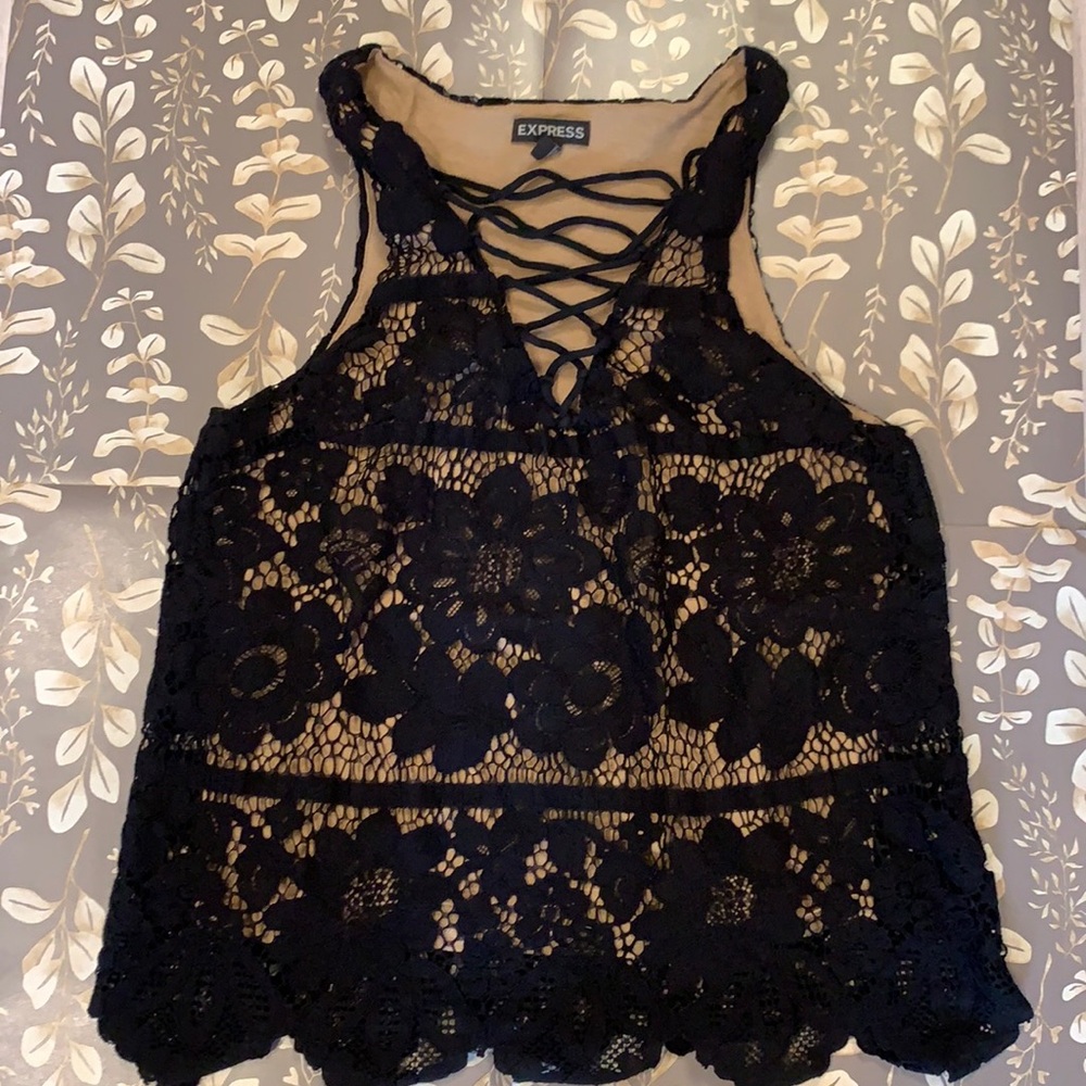 Express Tank Top Black/Nude XS